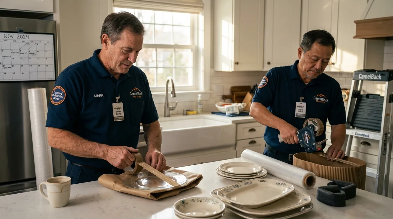 Professional crew packing kitchen dishware in Springfield Gardens, NY
