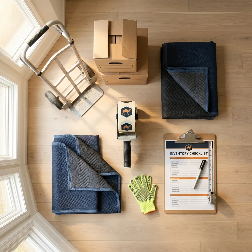 Professional moving supplies and packing materials layout for Springfield Gardens residential relocations